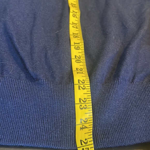 Banana Republic Navy Blue, Quarter Zipper, V neck, Turtleneck, Sweater,  Medium - Picture 8 of 9